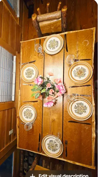 Dining table set for guests at Heavenly Heights